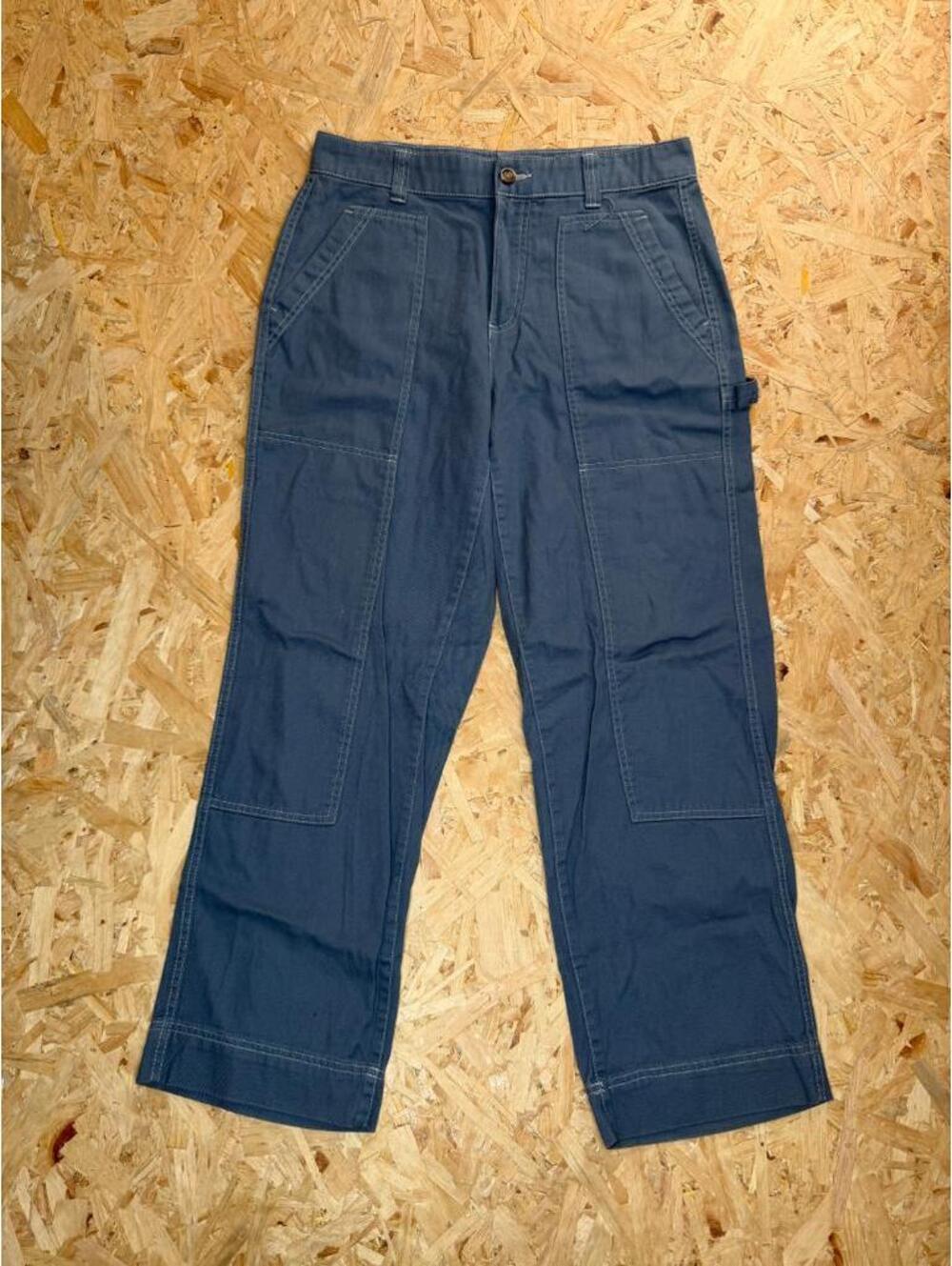 Old Navy Carpenter Pants Womens 10 Blue High Rise Straight Leg Utility Workwear